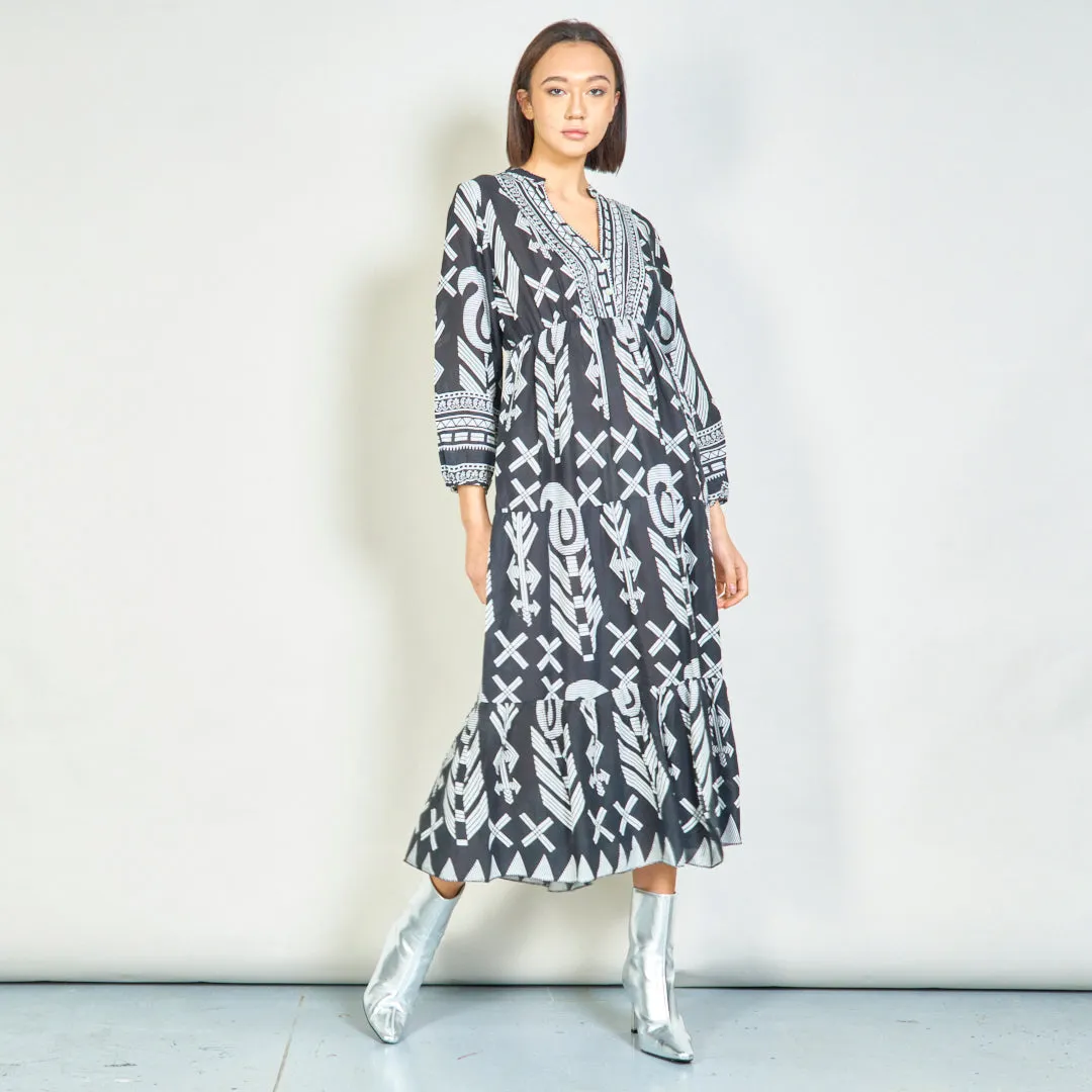 Modern tribal print maxi dress wholesale