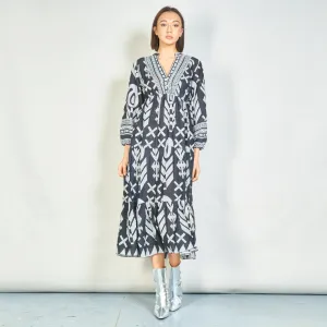 Modern tribal print maxi dress wholesale