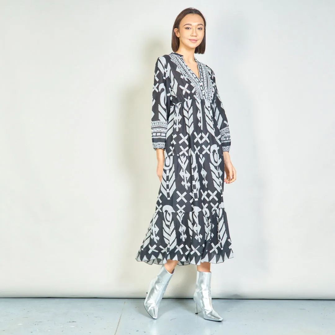 Modern tribal print maxi dress wholesale