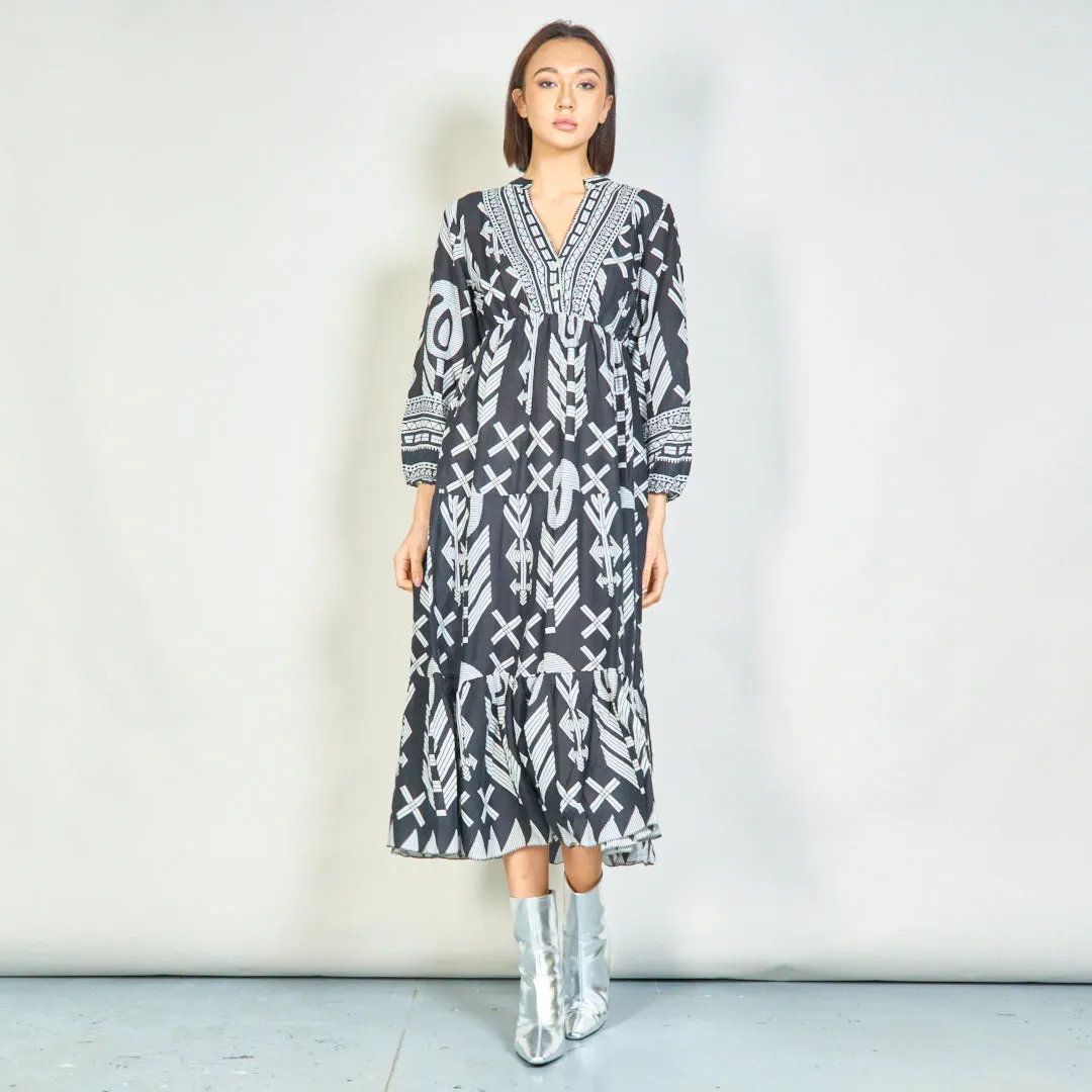 Modern tribal print maxi dress wholesale