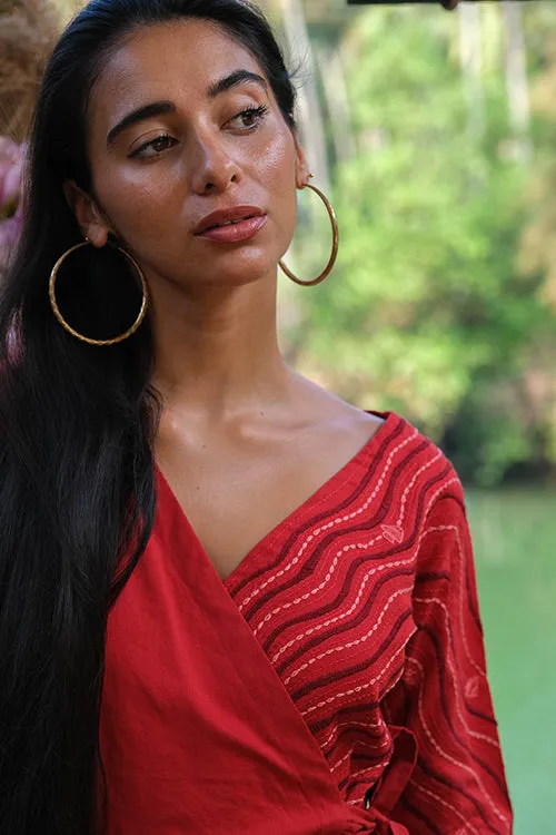 Okhai 'Red Sea' Pure Cotton Hand Embroidered Dress