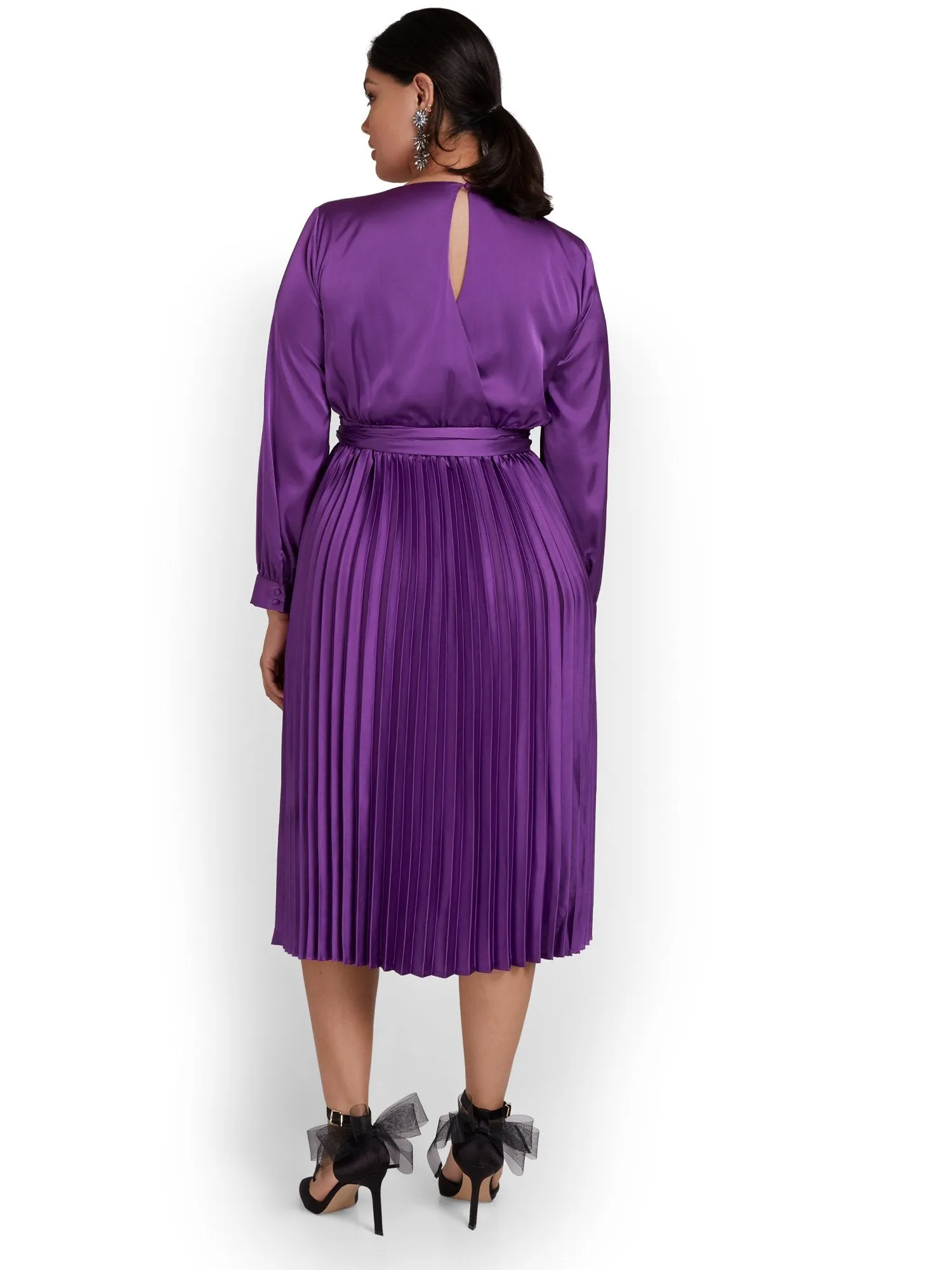 Petite Pleated Midi Dress
