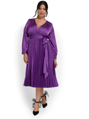 Petite Pleated Midi Dress