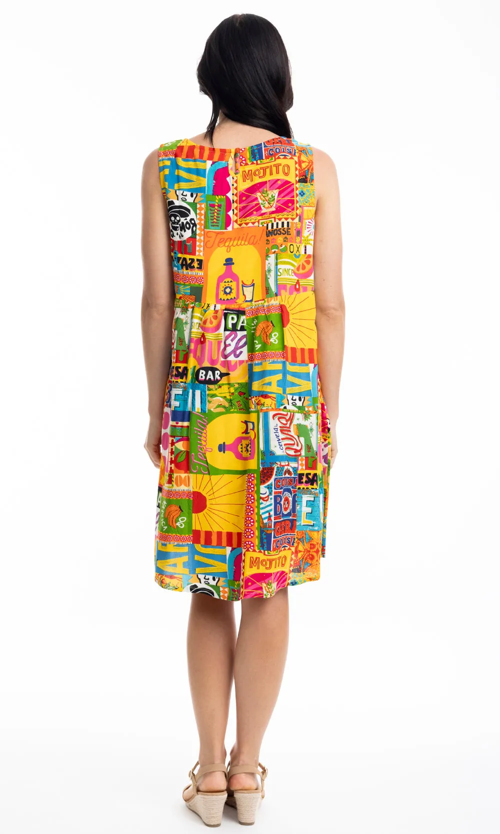 Rayon Dress Shift Sleeveless Ocampo