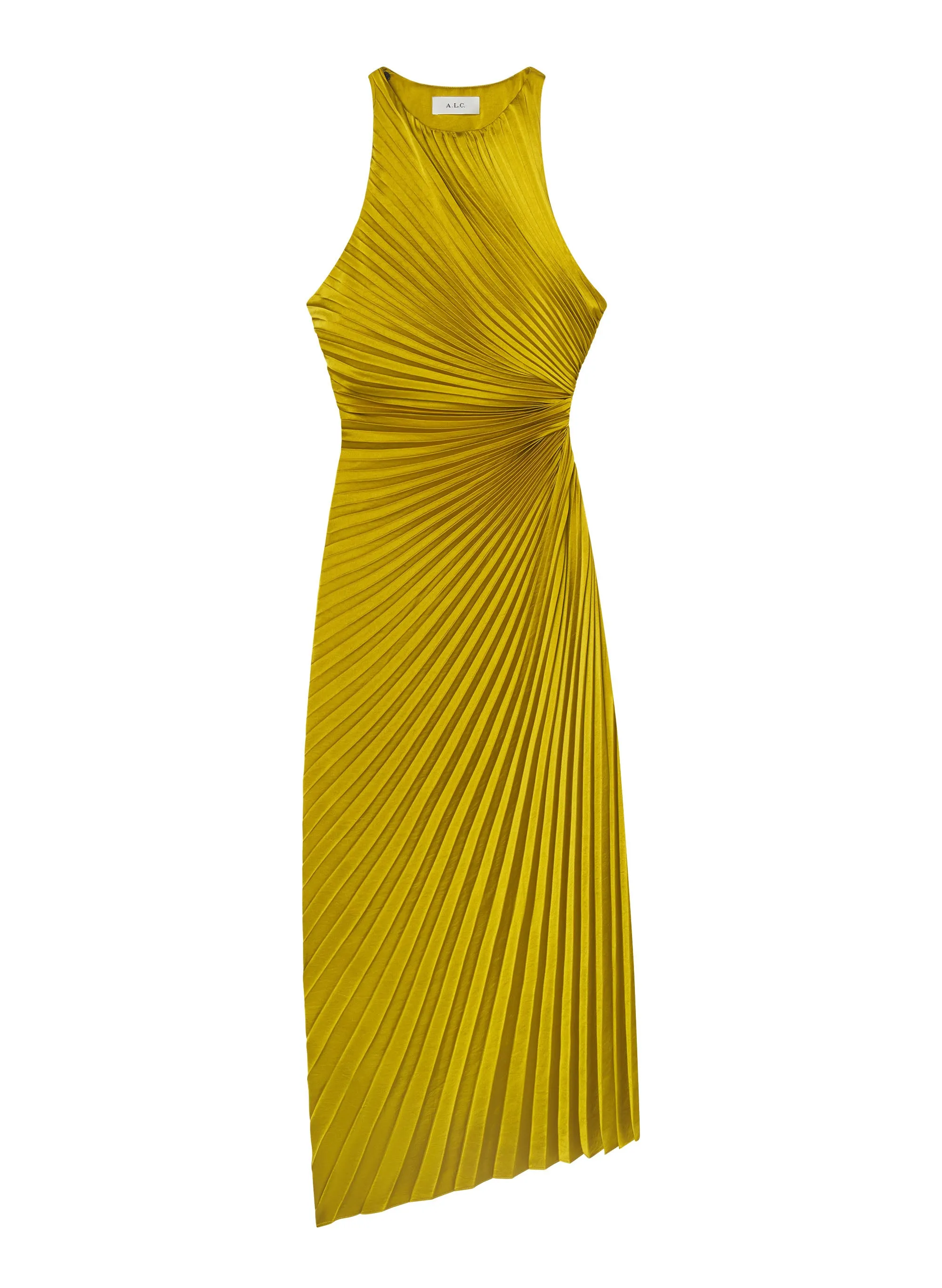 Reagan Satin Pleated Midi Dress