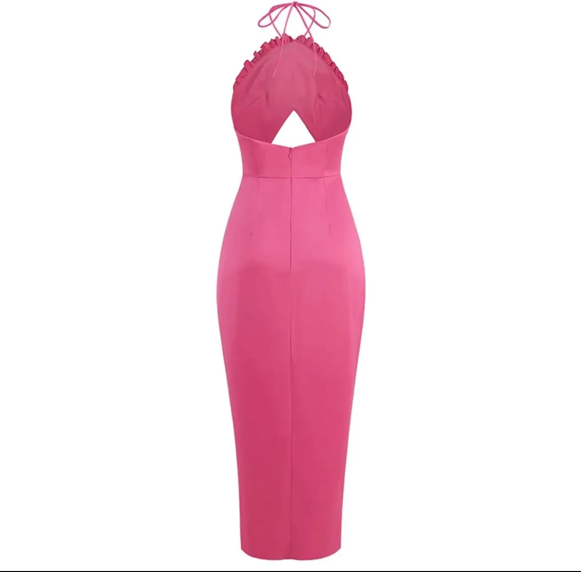 Satin dress with flower detail