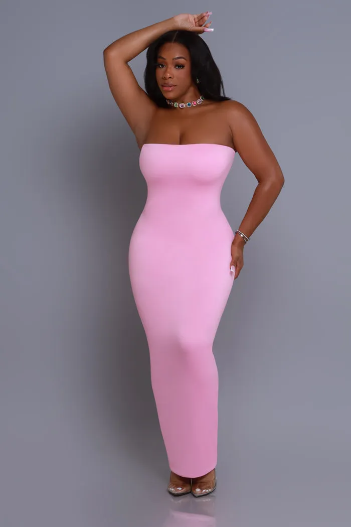 Second Skin Sculpting Strapless Maxi Dress - Light Pink