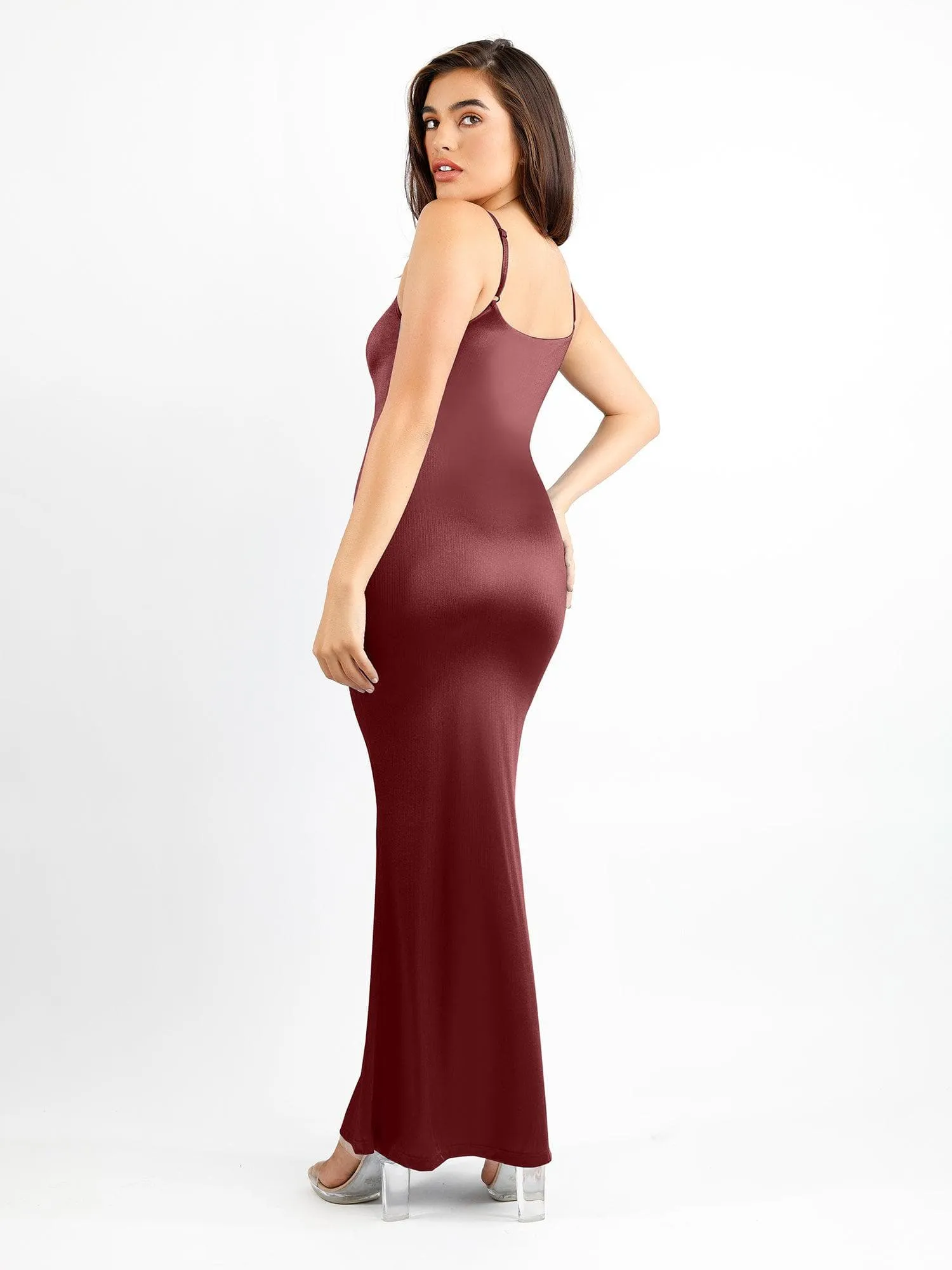 Shapewear Solid Shine Slimming Maxi Dresses or Bodysuit