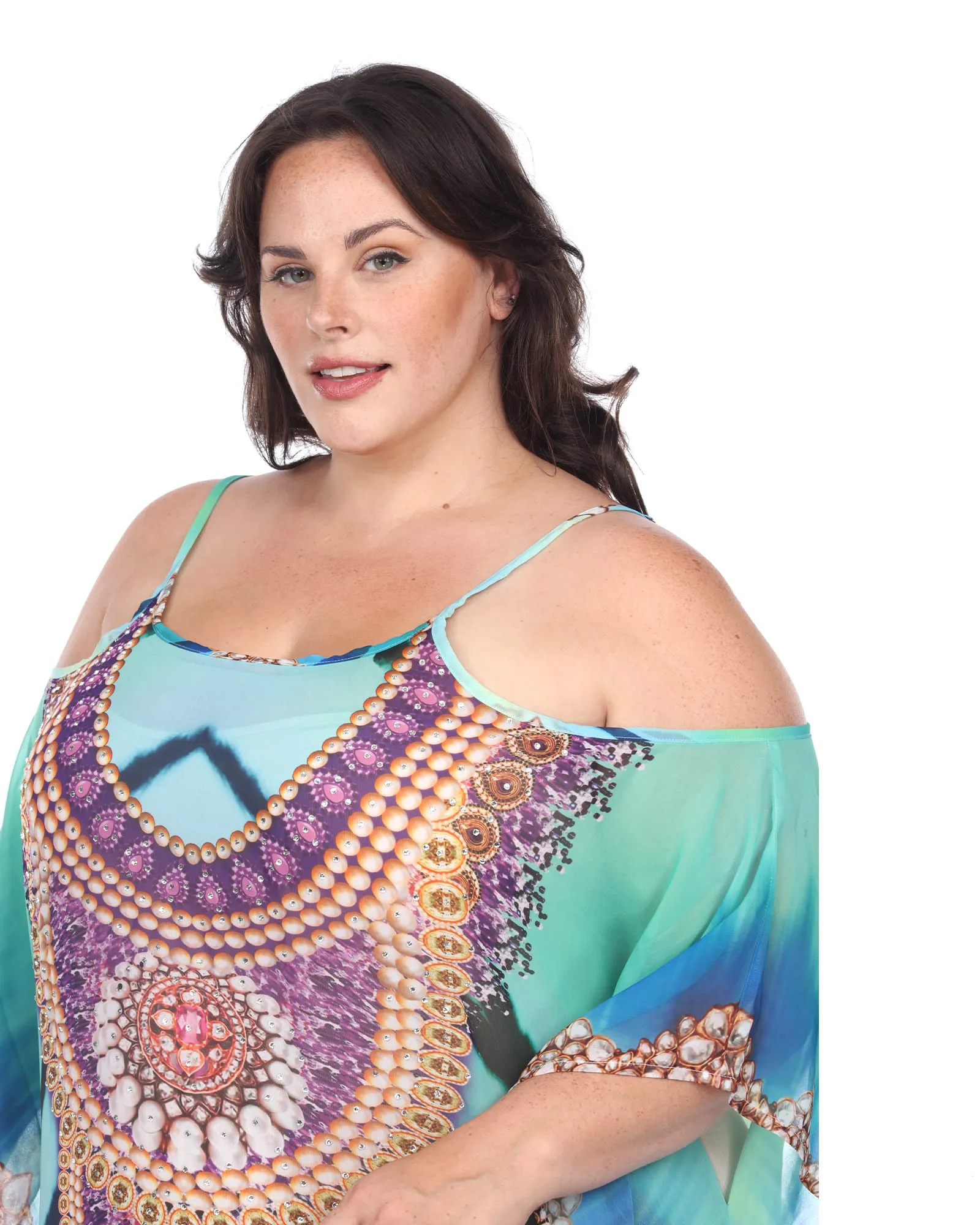 Sheer Caftan Maxi Dress | Green