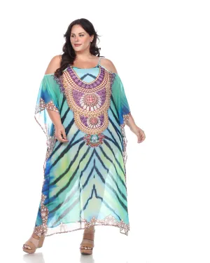 Sheer Caftan Maxi Dress | Green