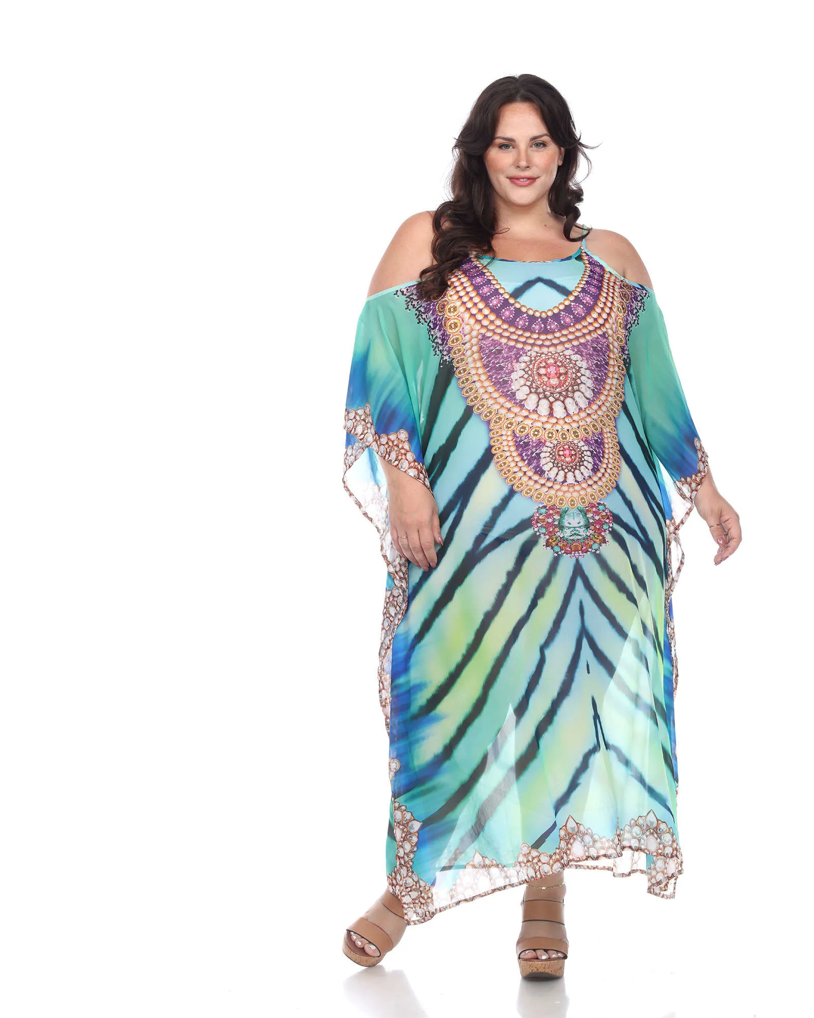 Sheer Caftan Maxi Dress | Green