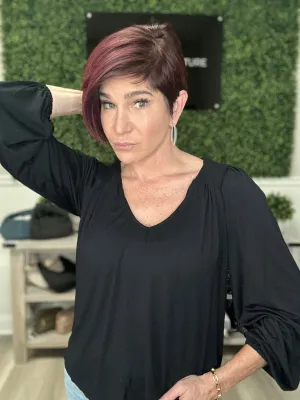 Smocked V Neck Top