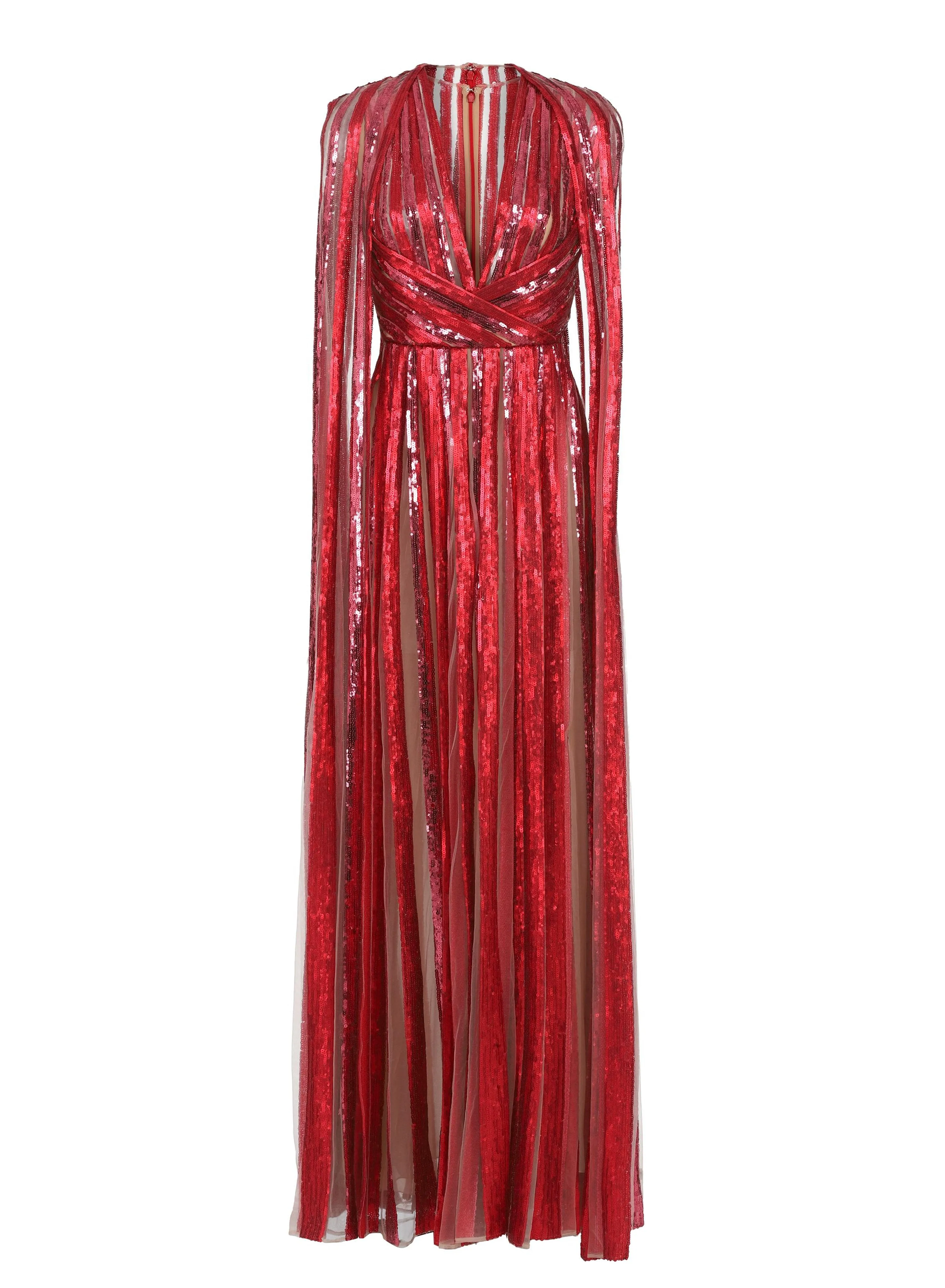Streaked Embroidered Dress
