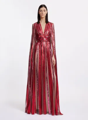 Streaked Embroidered Dress