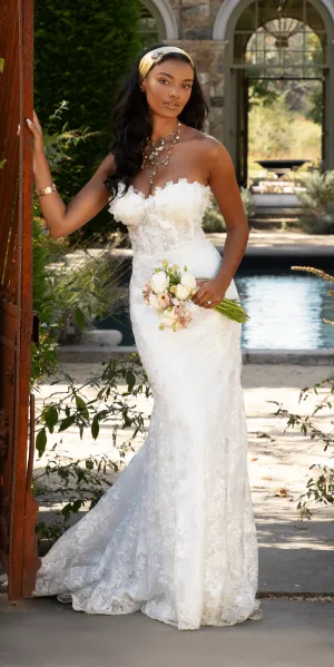 Sweetheart 3D Embellished Lace Corset Mermaid Dress