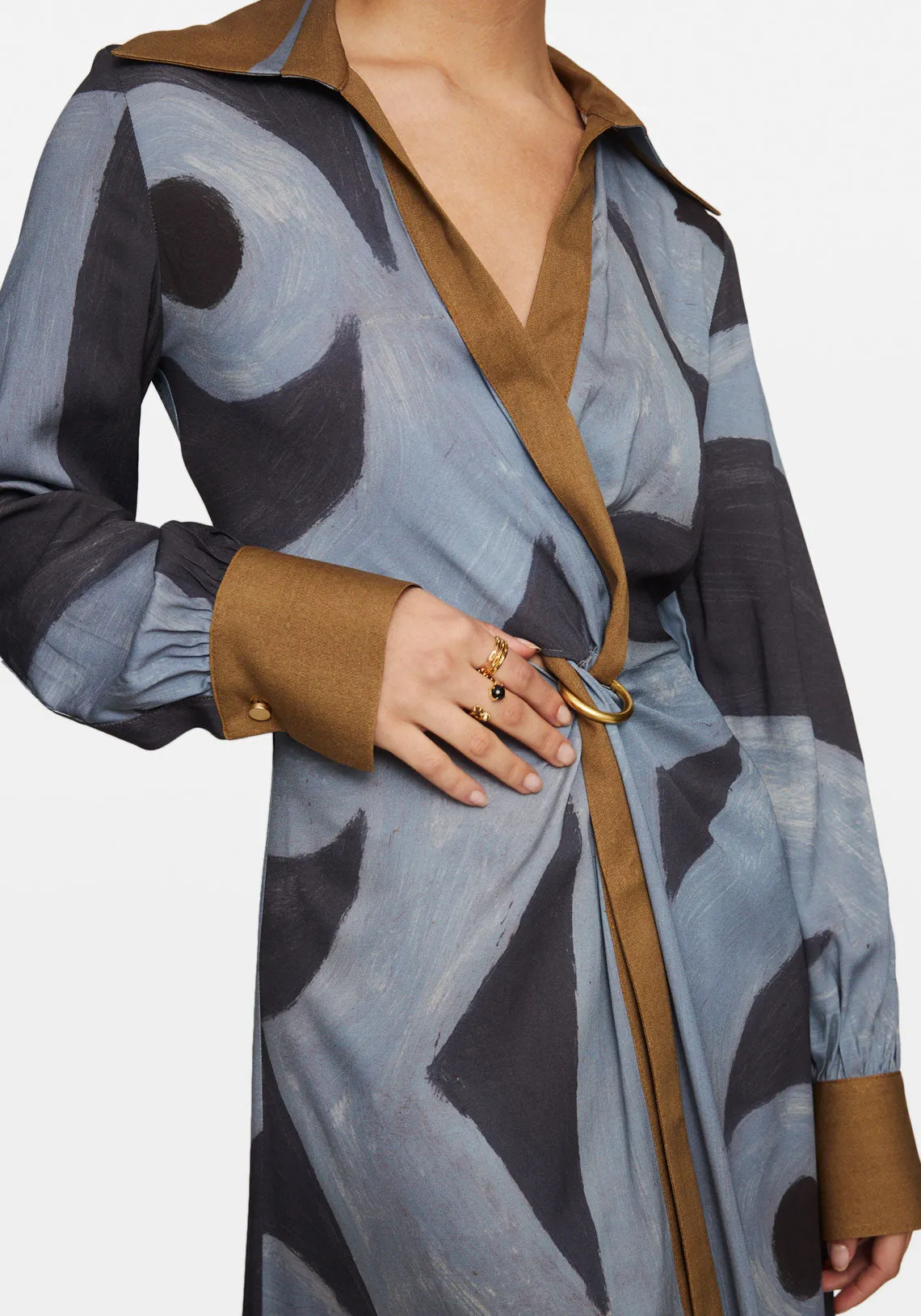 TIGER PRINT L/S DRESS
