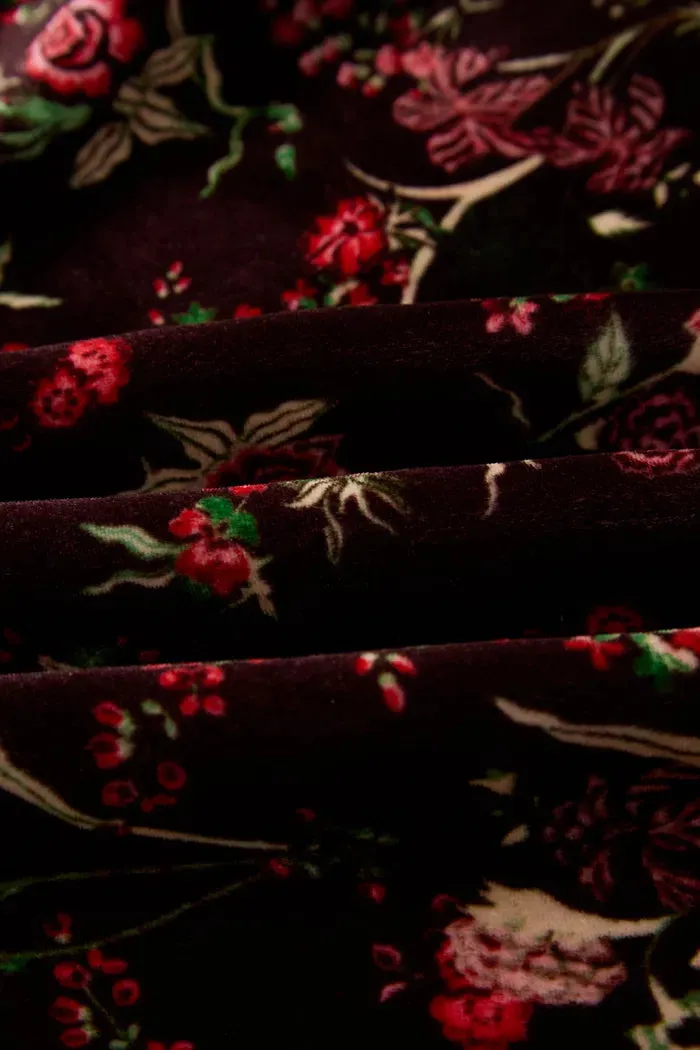 Uma Slip Dress in Mulberry Silk Blend Velvet
