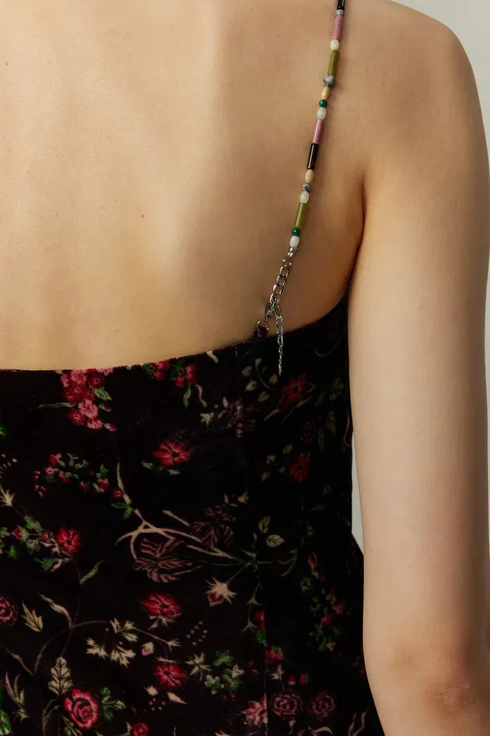 Uma Slip Dress in Mulberry Silk Blend Velvet