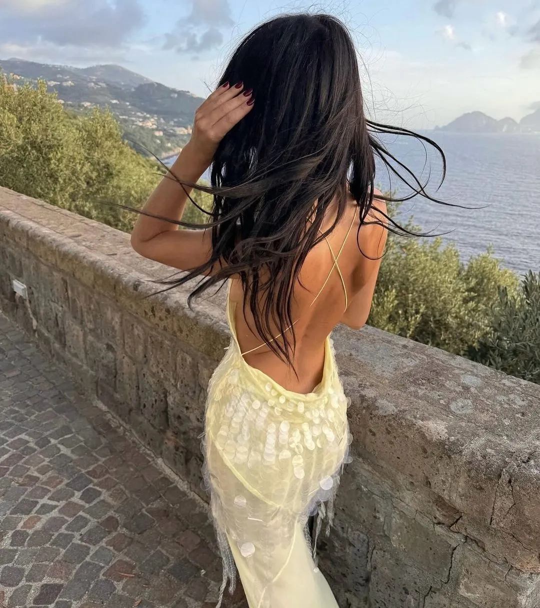 Vvsha Haily Sequin Gown Dress