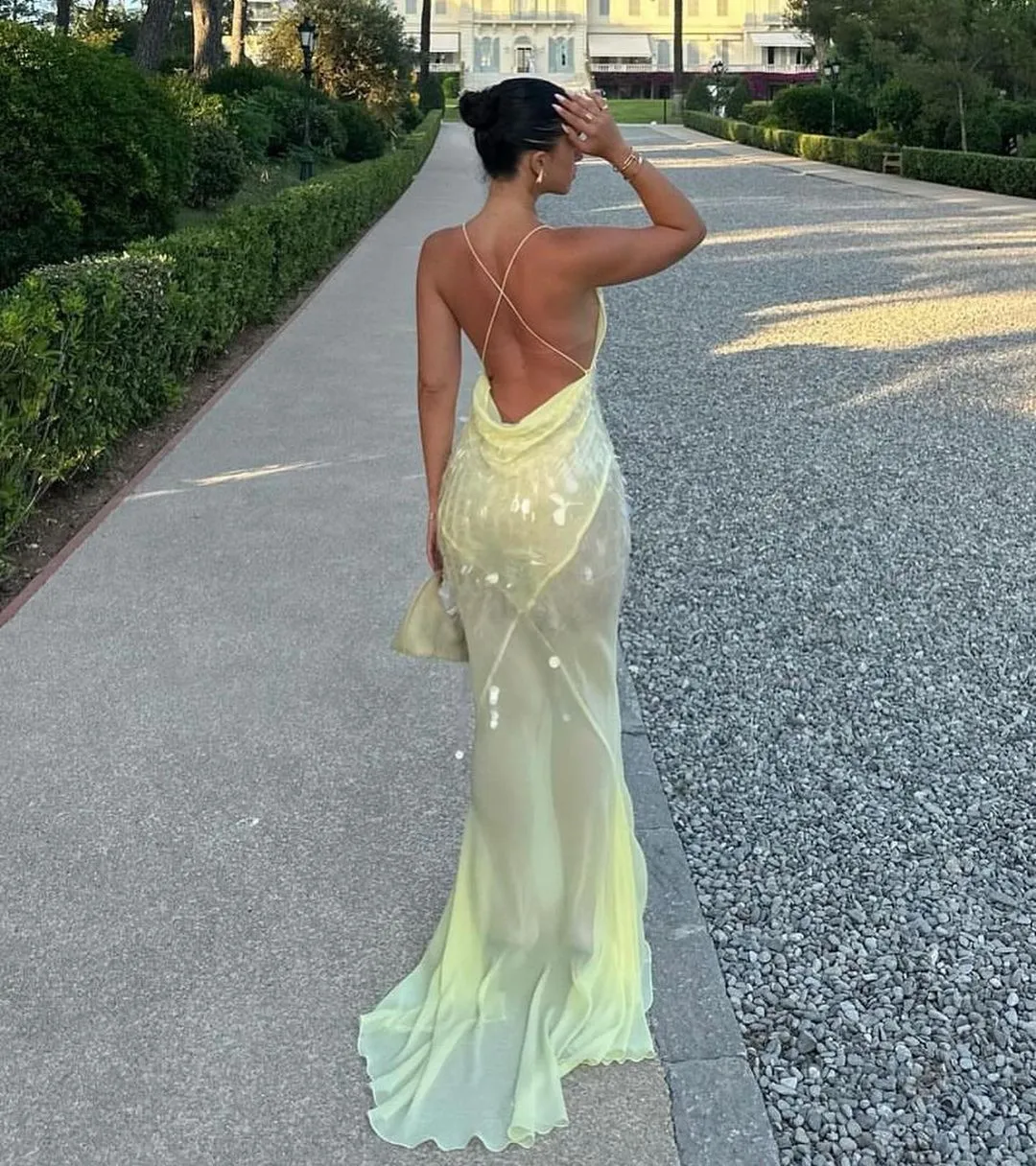 Vvsha Haily Sequin Gown Dress