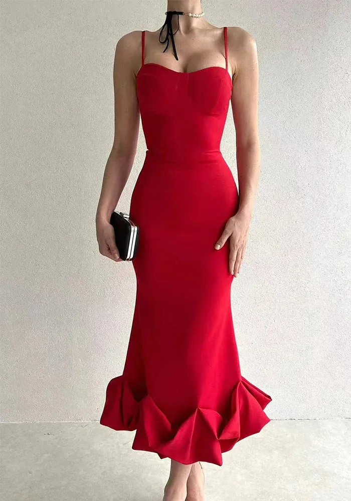 Wenkouban-Christmas Thanksgiving Gift New Year's Eve Dress party look inspos back to school dress  Dominic Shirred Midi Length Dress