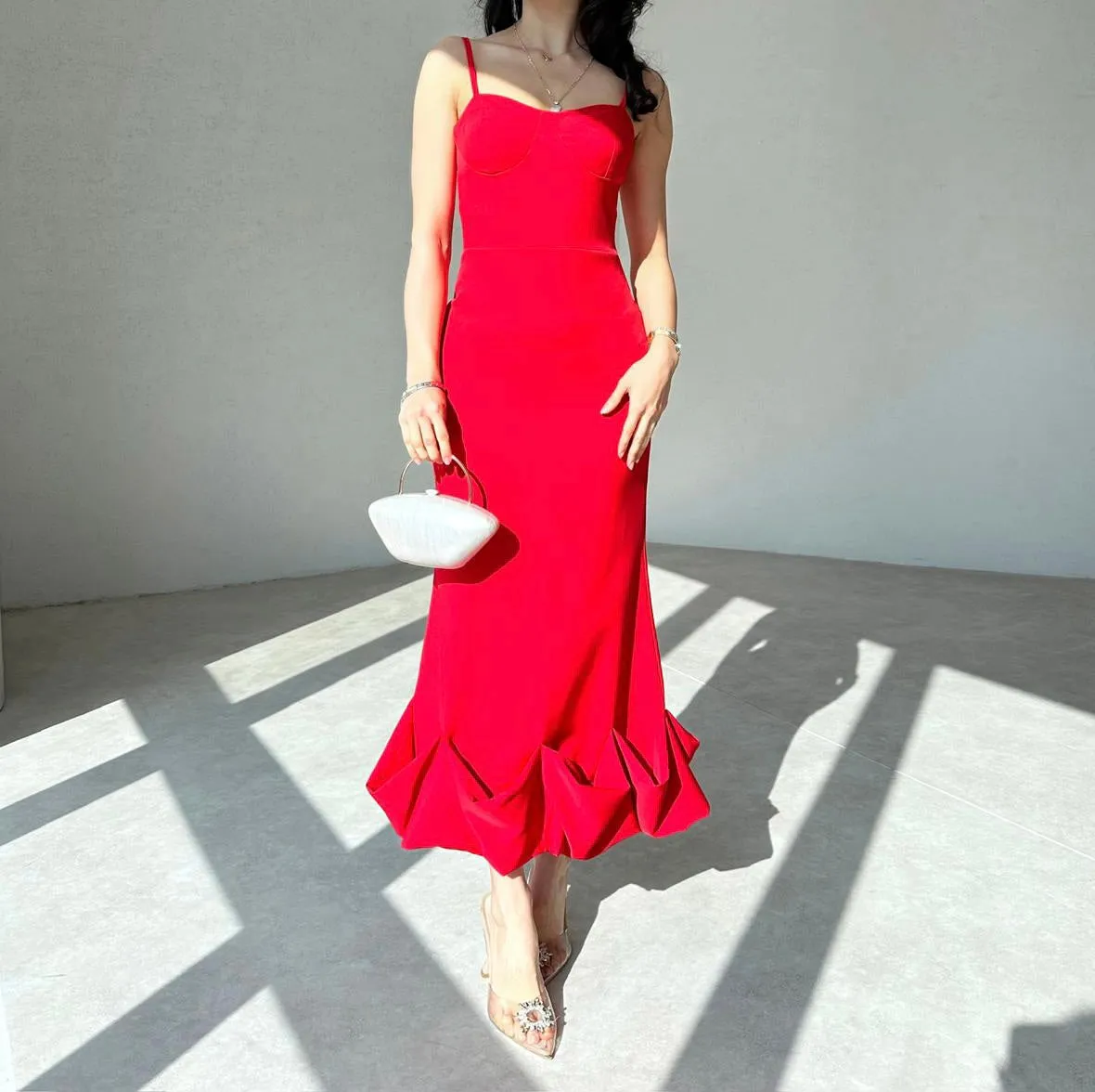 Wenkouban-Christmas Thanksgiving Gift New Year's Eve Dress party look inspos back to school dress  Dominic Shirred Midi Length Dress