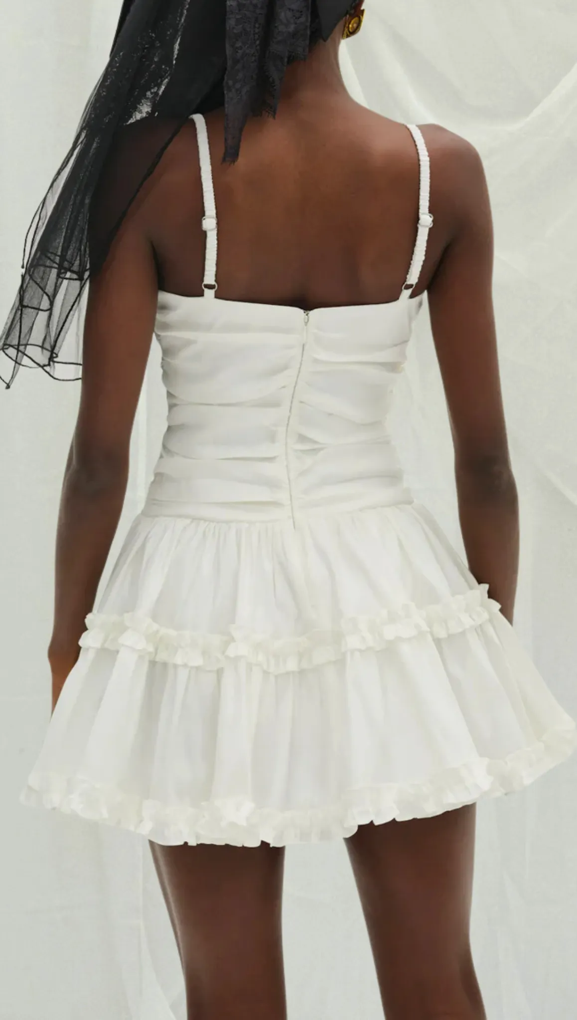 Whipped Cream Taffeta Mini Dress - White