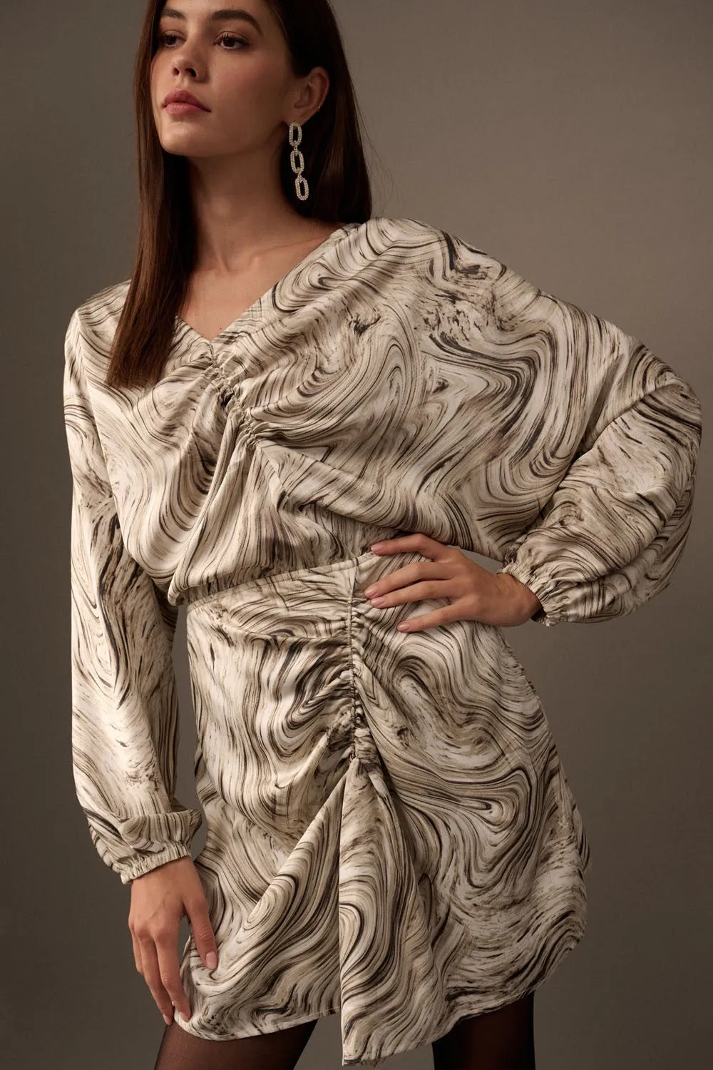 Whirlwind Allure Long Sleeve Mini Dress