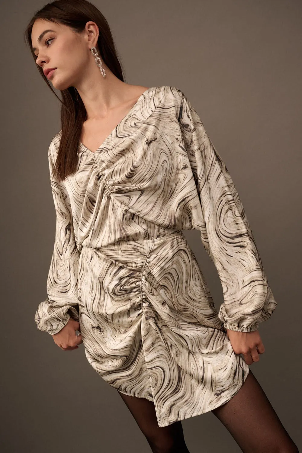 Whirlwind Allure Long Sleeve Mini Dress